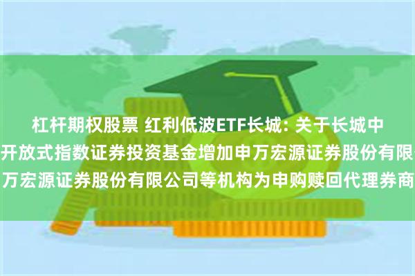 杠杆期权股票 红利低波ETF长城: 关于长城中证红利低波动100交易型开放式指数证券投资基金增加申万宏源证券股份有限公司等机构为申购赎回代理券商的公告
