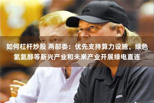 如何杠杆炒股 两部委：优先支持算力设施、绿色氢氨醇等新兴产业和未来产业开展绿电直连