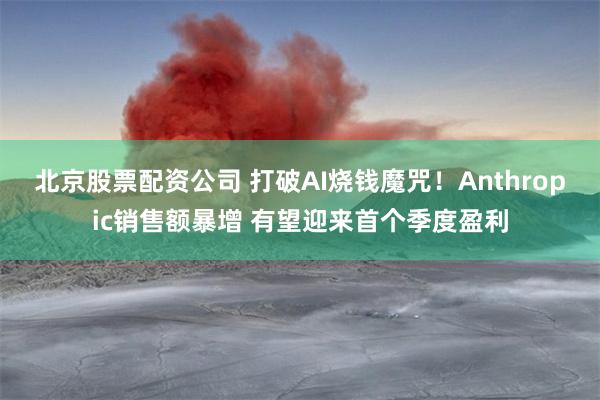 北京股票配资公司 打破AI烧钱魔咒！Anthropic销售额暴增 有望迎来首个季度盈利