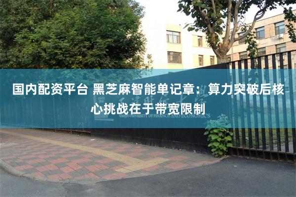 国内配资平台 黑芝麻智能单记章：算力突破后核心挑战在于带宽限制