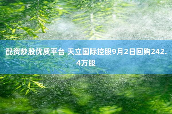 配资炒股优质平台 天立国际控股9月2日回购242.4万股