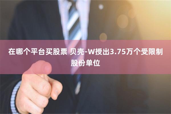 在哪个平台买股票 贝壳-W授出3.75万个受限制股份单位