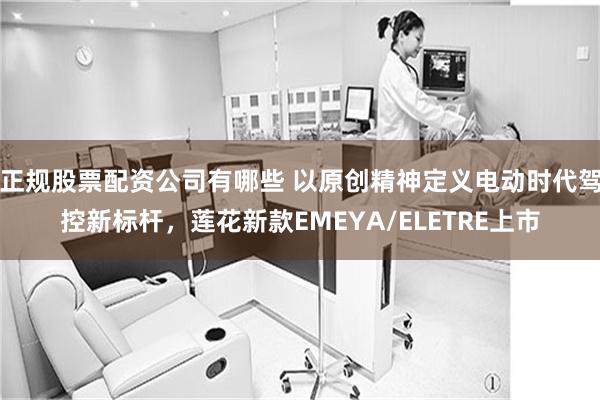 正规股票配资公司有哪些 以原创精神定义电动时代驾控新标杆，莲花新款EMEYA/ELETRE上市