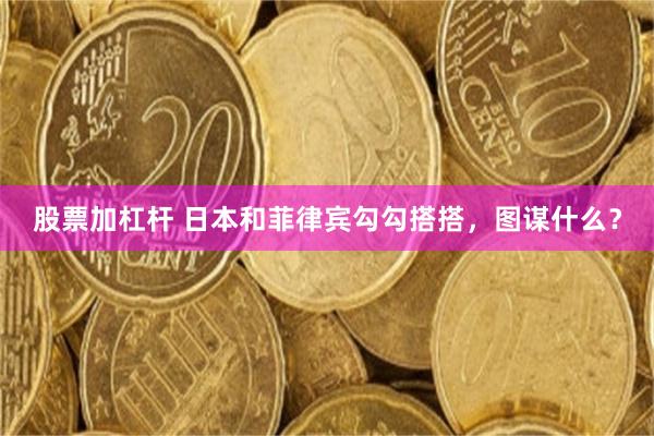 股票加杠杆 日本和菲律宾勾勾搭搭，图谋什么？