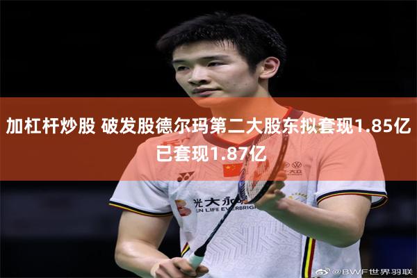 加杠杆炒股 破发股德尔玛第二大股东拟套现1.85亿 已套现1.87亿