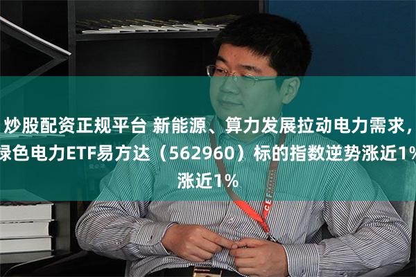 炒股配资正规平台 新能源、算力发展拉动电力需求,绿色电力ETF易方达(562960)标的指数逆势涨近1%