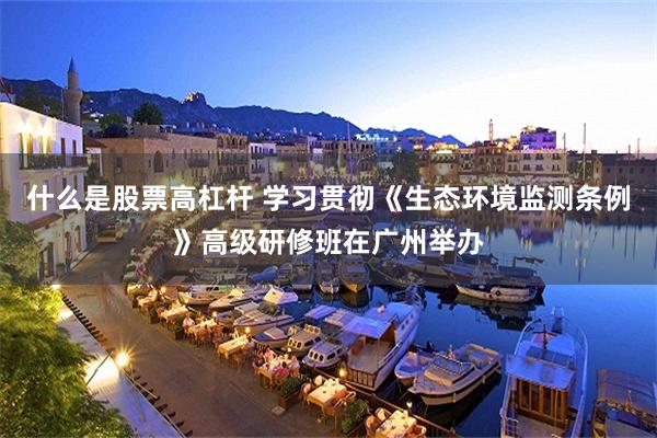 什么是股票高杠杆 学习贯彻《生态环境监测条例》高级研修班在广州举办