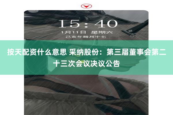 按天配资什么意思 采纳股份：第三届董事会第二十三次会议决议公告
